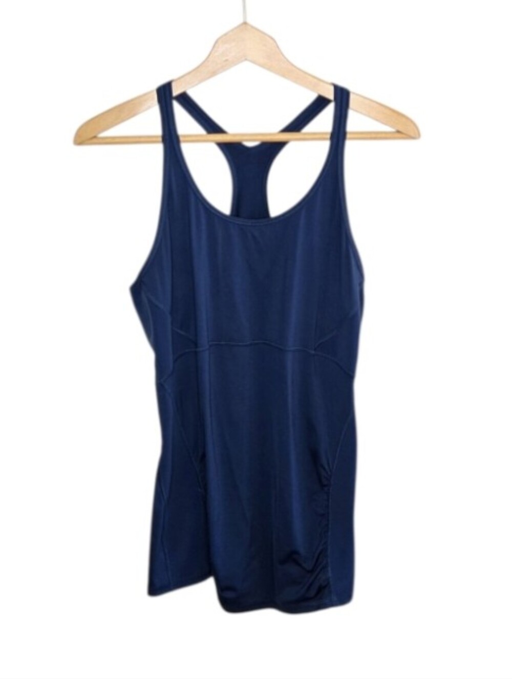 Athleta Stealth Racerback Tank Top Navy Blue Size Large Fitted Bodycon Workout